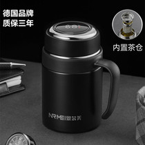 Smart tea water separation insulated cup mens upscale 316 stainless steel large capacity handle office with the tea cup
