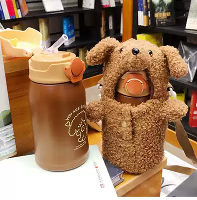 Winter summer mug children 316 stainless steel with straws children's water Cup cartoon cute portable girl heart Cup