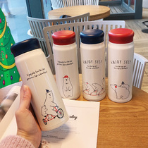  Japan Harajuku style cartoon 3o4 stainless steel thermos cup male and female student couple cup cute simple water cup