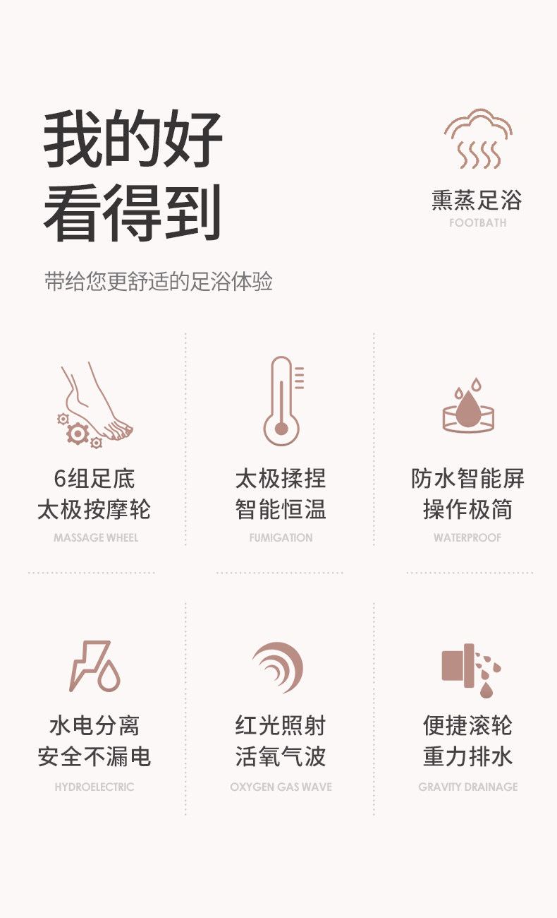 千选 全自动智能足浴盆 恒温加热 图3
