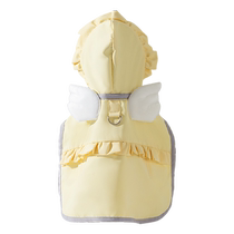 Pet Dog Candy Color Angel Raincoat Rainy Day Dog Walking Out Artifact Hooded Style Waterproof Bichon Teddy Dog