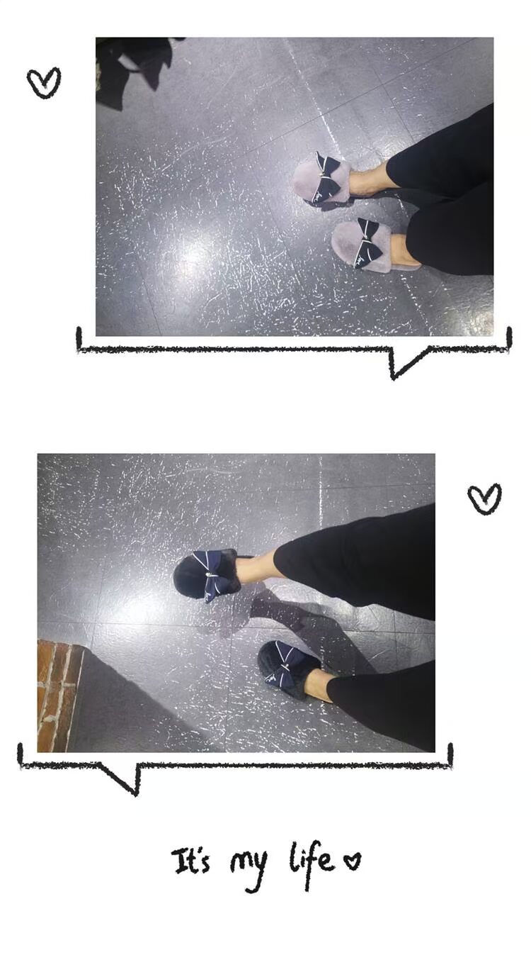 Hàn Quốc Mùa đông nhỏ nước hoa Handmade Bow Bà Trang chủ Dép Thời trang Trang chủ Len Lông cừu Tote Cotton Tow dép cao su non