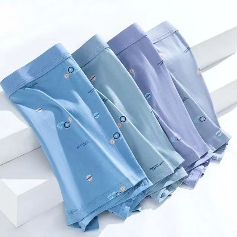 High-End Cotton Men's Underwear Men's Pure Cotton Boxer Briefs 7A Antibacterial Breathable Sports Large Size Boxer Shorts