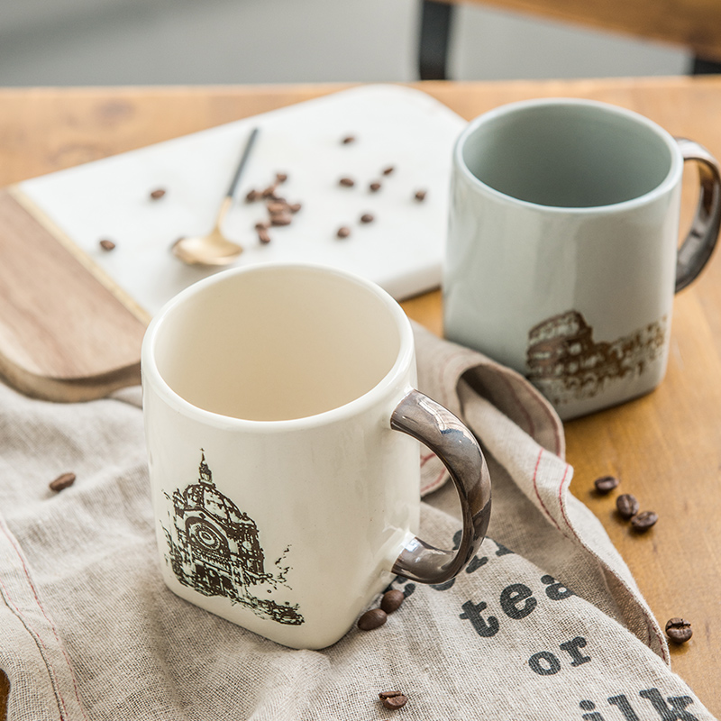 Lototo castle creative ceramic keller of coffee cup of ultimately responds a cup of restoring ancient ways of household glass milk cup cup for breakfast