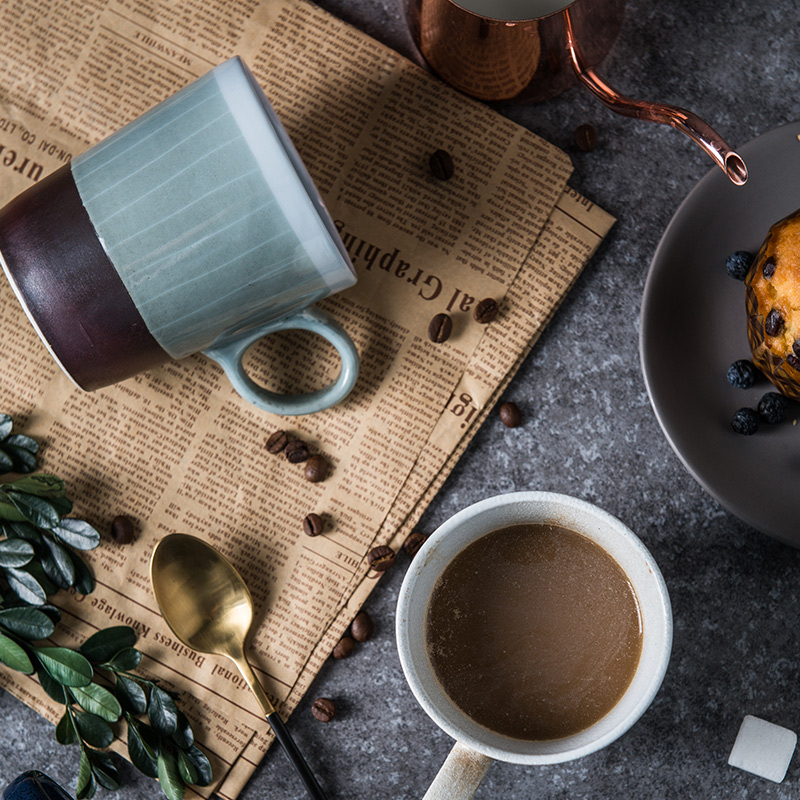 Lototo Japanese ceramic creative color mark cup cup cup of home office cup ultimately responds cup coffee for breakfast