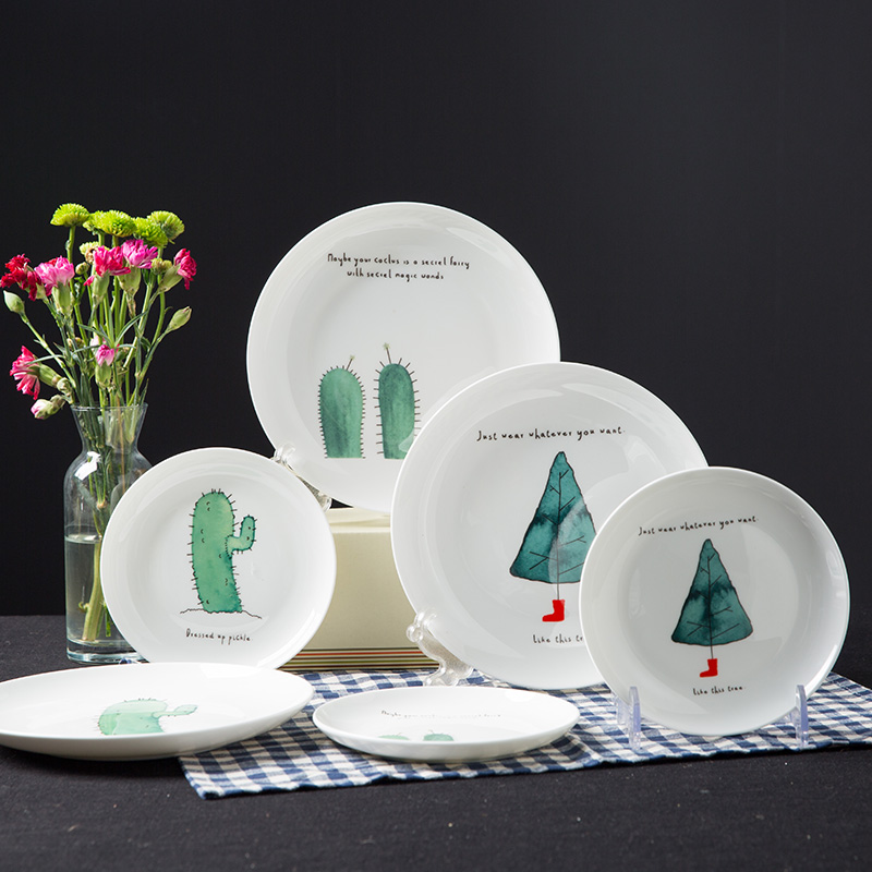 Lototo Japanese contracted household ipads porcelain tableware suit disk shallow dish dish dish plates western food dish plate