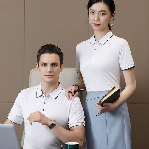 Шелковая футболка polo для работы, делается под заказ, короткий рукав, с печатью вашего логотипа