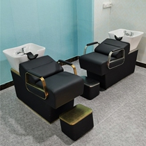 Simple high-grade hair shampoo bed ceramic Deep Basin barber shop can sit half-reclining punch bed hair salon special massage