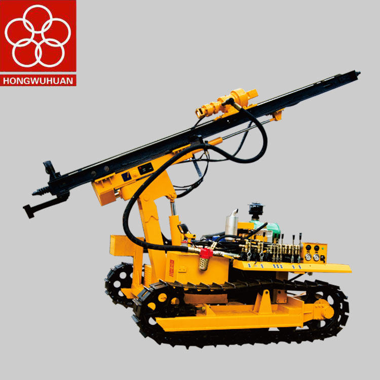 Factory direct red five rings crawler DTH drilling vehicle HC725D electro-pneumatic rock drilling platform