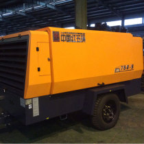 Manufacturer direct selling red five-ring medium diesel mobile screw air compressor HG750-8