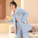 Pajamas women's autumn and winter coral fleece three-layer padded jacket thickened plus velvet warm flannel new home service suit