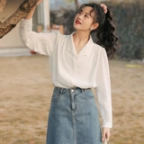 Весенняя сексуальная короткая осенняя рубашка, коллекция 2023, французский стиль