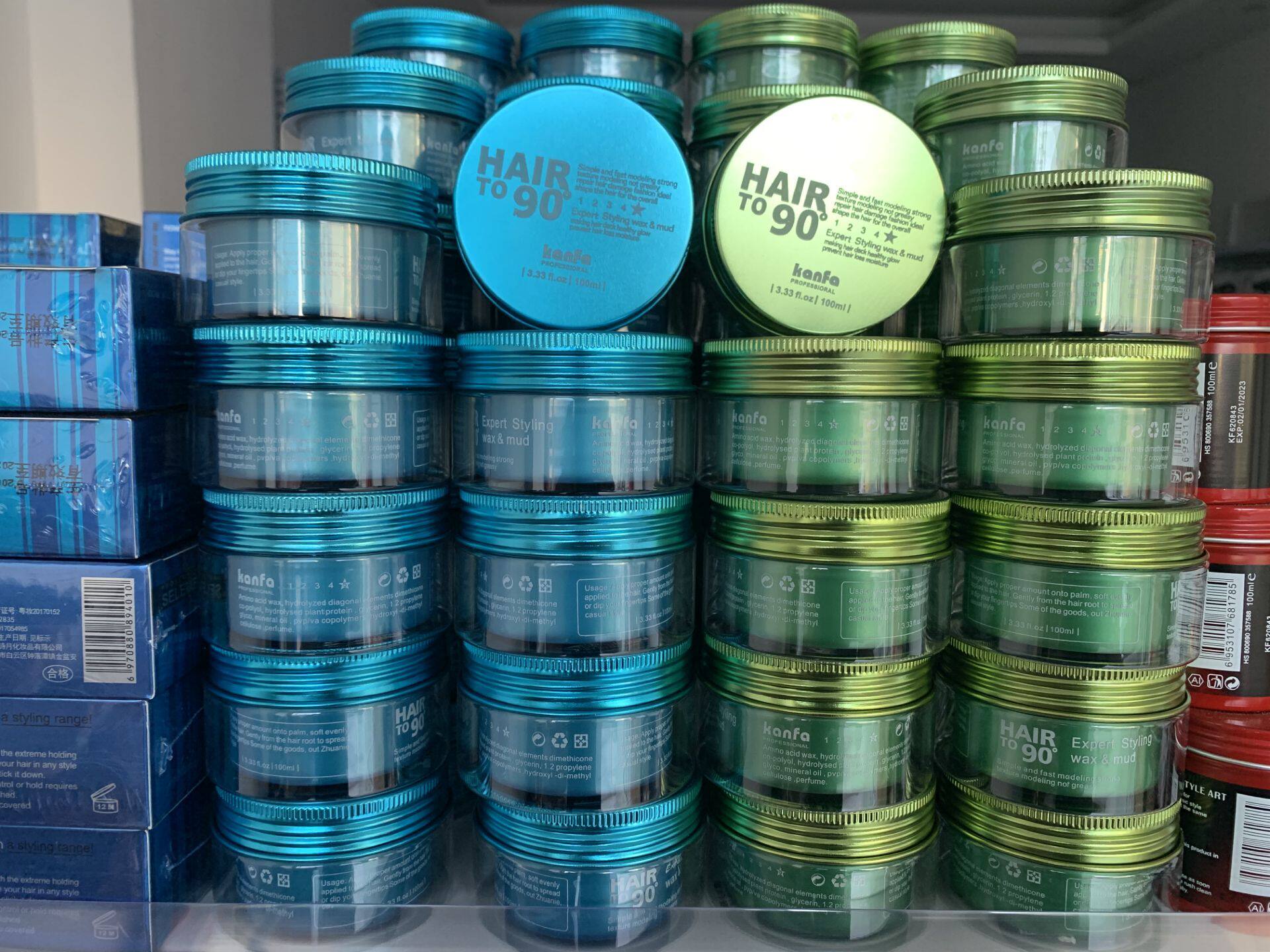 Kangfa 90 degree styling elastic texture hair wax short hair styling wax 100ml