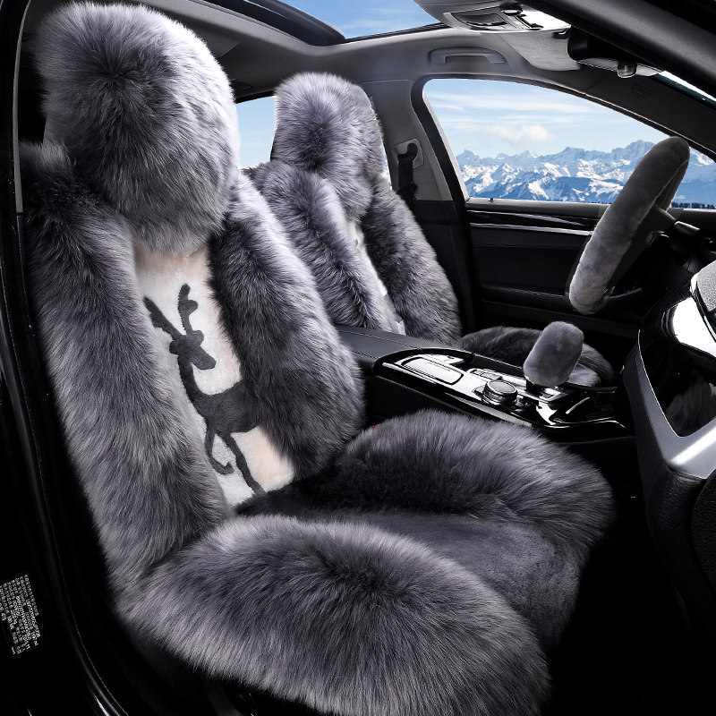Winter Australian pure wool car seat cushion sheep shearling seat cover long fur fur one men's and women's winter special seat cushion