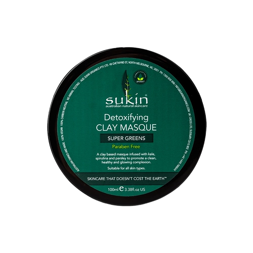 SUKIN Глина, осветляющая маска для лица, 100 мл, глубокое очищение, сужает поры