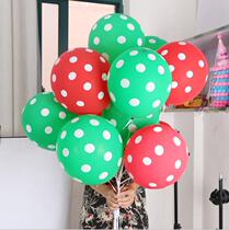 Christmas decoration thickened 12-inch polka dot red green latex balloon festival mall bar layout scene