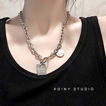Do not fade titanium steel necklace female ins cold wind Net red sweater chain hip hop punk pendant male choker tide