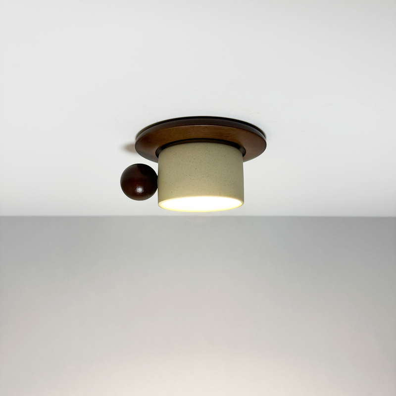 Creative Mid-Century Style Black Walnut Ceramic Coffee Cup Recessed Downlight Small Apartment Entrance Foyer Light Creative Mid-Century Style Black Walnut Ceramic Coffee Cup Recessed Downlight Small Apartment Entrance Foyer Light