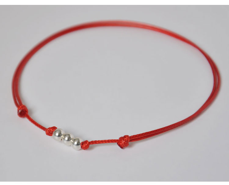 Vòng chân S925 sterling silver chuyển red rope vòng chân vòng đeo tay nữ sinh năm sinh viên nam và nữ các cặp vợ chồng handmade rope vòng chân