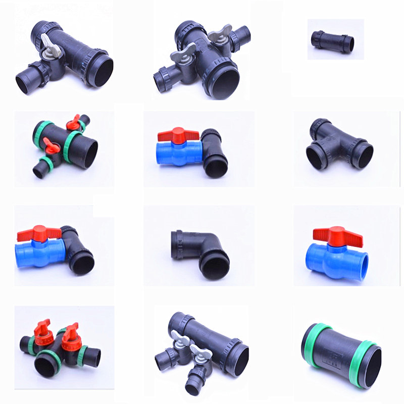 N80 Φ50 2 inch 1 inch micro spray 4-way drip irrigation pipe with fittings water pipe fitting elbow ball valve 3-way