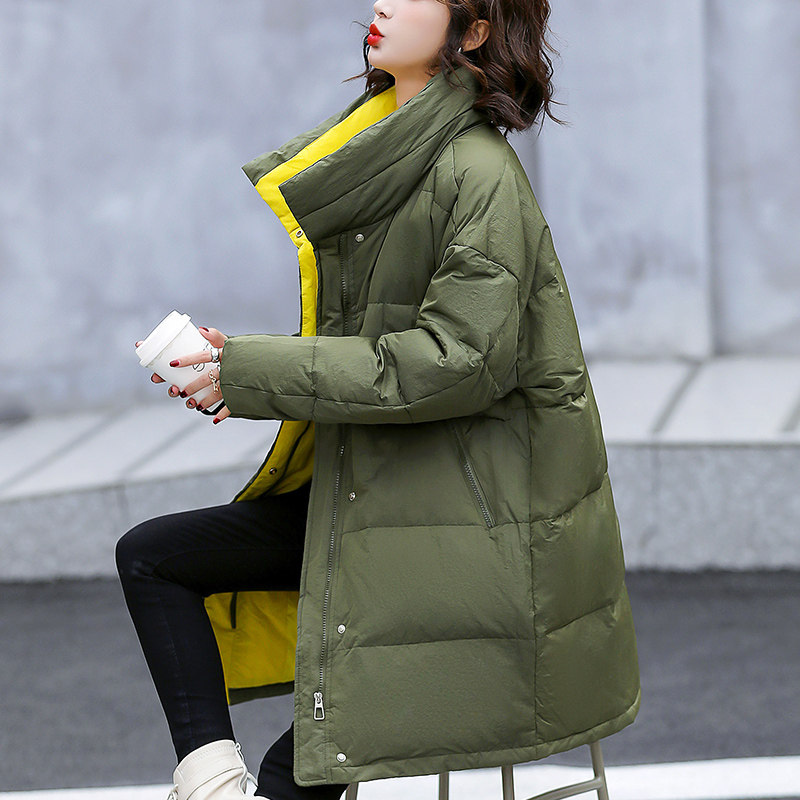 Exploits light and thin fashion foreign pie down clothes women's winter design sensation in small crowdresses Long version jacket new 2021 Women's section