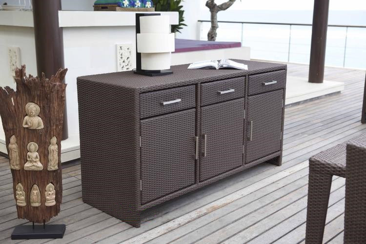 Outdoor rattan chests hotel clubhouse waterproof sunscreen dining side wine water storage cabinet balcony patio with door shoe cabinet