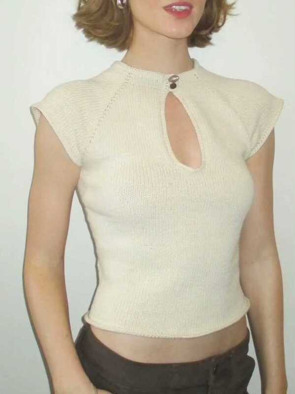 Bilingual Chinese-English Rose Top Short-Sleeve Summer Sweater with Keyhole Collar Knitting Pattern Tutorial