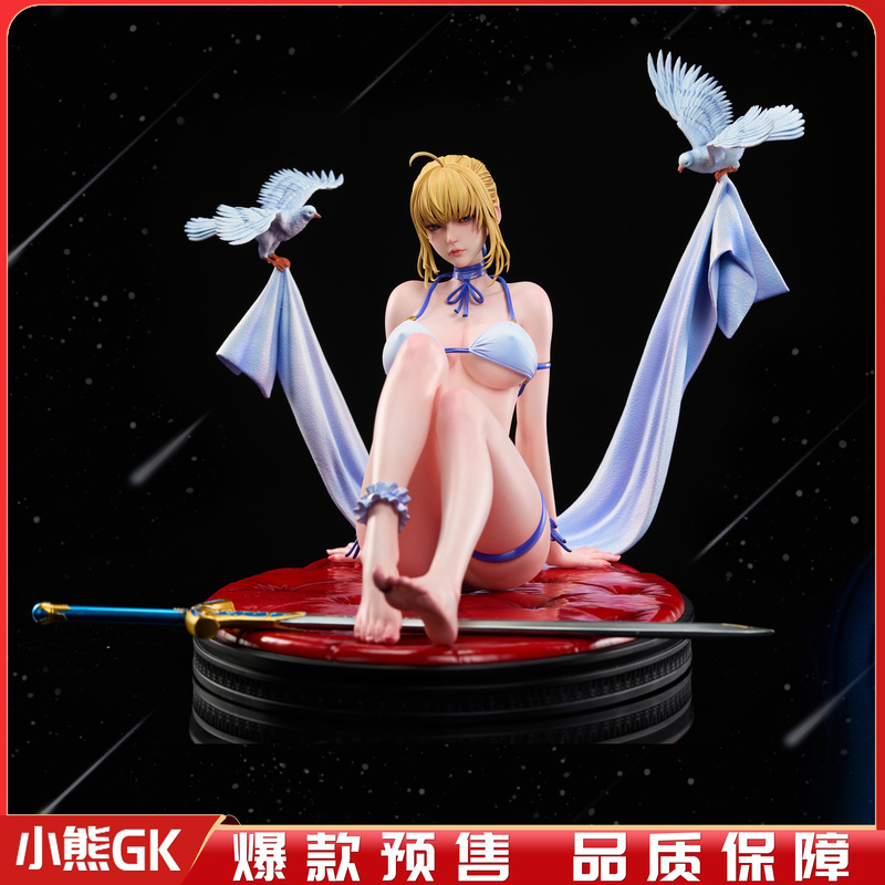 Little Bear Gk Zn Studio Fate Altria Saber King of the  Hair Figures Statue