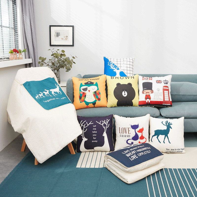 Pillow-up of dual-use office nap pillow-function pillow-folded carpet cushion and pillow-air conditioned