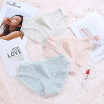 Underpants women cotton 100% cotton antibacterial waist no trace size girl cute lace sexy Japanese breifs