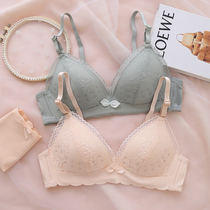 Summer ultrathin undergarments women gather small breasts without steel ring comfort Breathable Lace No scarring large breasted bra Women