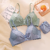 Lingerie Girl small breasts gathered in 2021 New exploits without steel ring Girl Lace No scarring slim bra with a small bra