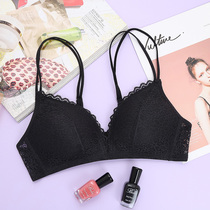 Thin Underwear Lace Sexy Poly Woo Little Breast Girl Comfort No Oppression Bra Cute Pure Color No Steel Ring Bra