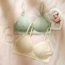 Beauty back underwear Summer thin womens small breasts gather for anti-sagging without steel ring lace No-mark teenage girl big breasted with small breasts