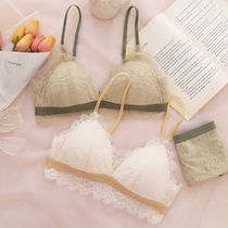 Lingerie womens small breasts gather onto the topless steel ring pure desire thin and small untraceless lace sexy closeted breast milk bra