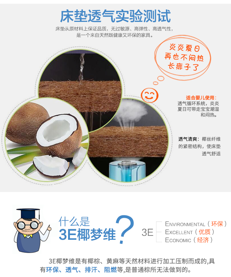 Dừa cọ nệm mat cọ cứng sinh viên trẻ 1,2m 1.8m giường đôi 1,5 nâu mỏng đệm toàn bộ nền kinh tế - Nệm nệm mút