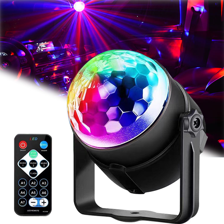 Ambient Light Crystal Sound-Controlled Flash Light Colorful Light USB Power Bank Powered Car Light Stage Bar Home Use