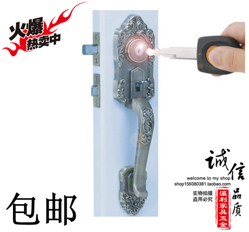 Taiwan strong baseball card D800 European style room door lock in door lock two tongue turquoi bronze large door lock anti-theft door lock