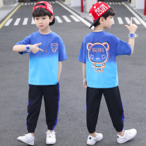 Childrens clothes boy summer clothing cartoon suit 2022 new CUHK child short sleeve summer pure cotton slim fit two sets of damp