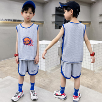 Boys summer clothing vest suit thin style of basketball clothes 2022 new CUHK children sleeveless summer sports two sets of damp