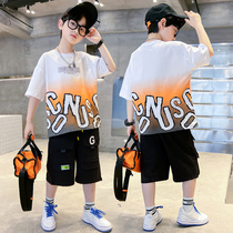 Boy Clothing Boy Short Sleeve Thin kit 2022 New CUHK Scout Trendy Summer Easy Child Breathable two sets