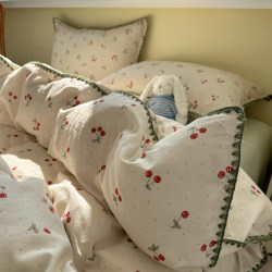 High-Weight Pure Cotton Double-Layer Gauze Four-Piece Set, All-Cotton 2026 New Style Bed Sheet, Duvet Cover, Bedding, Aerobic Cotton Yarn