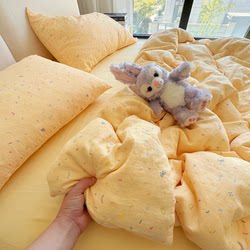 ins Double-Layer Gauze Bedding Set, Pure Cotton Four-Piece Set, 100% Cotton 2026 New Style Bed Sheet, Duvet Cover, Three-Piece Bedding Set 1.8