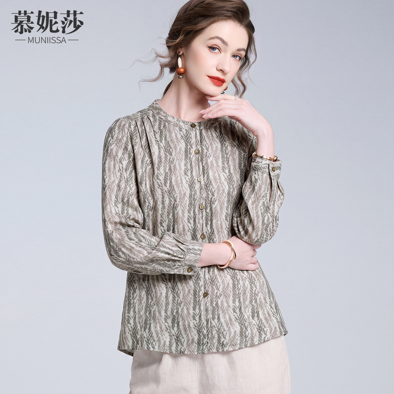 French-Style High-End Lyocell Linen Shirt for Women, 2026 Autumn New Long-Sleeve Elegant Lady Brand Top