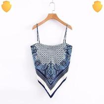 Silk scarf bandeau belly-style camisole chest-wrapped sexy outer wear European and American ins retro trend wild fashion 