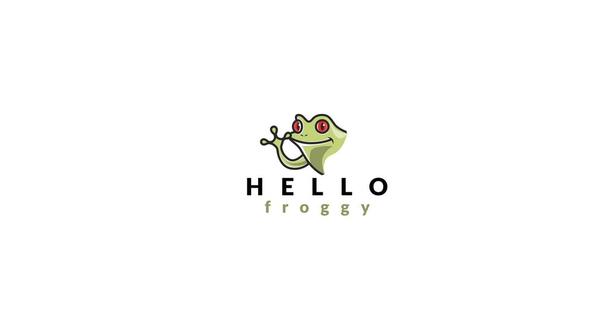 青蛙卡通形象Logo设计模板 Frog Logo Template