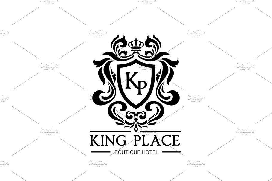 国王广场酒店Logo模板 King Place Hotel Logo