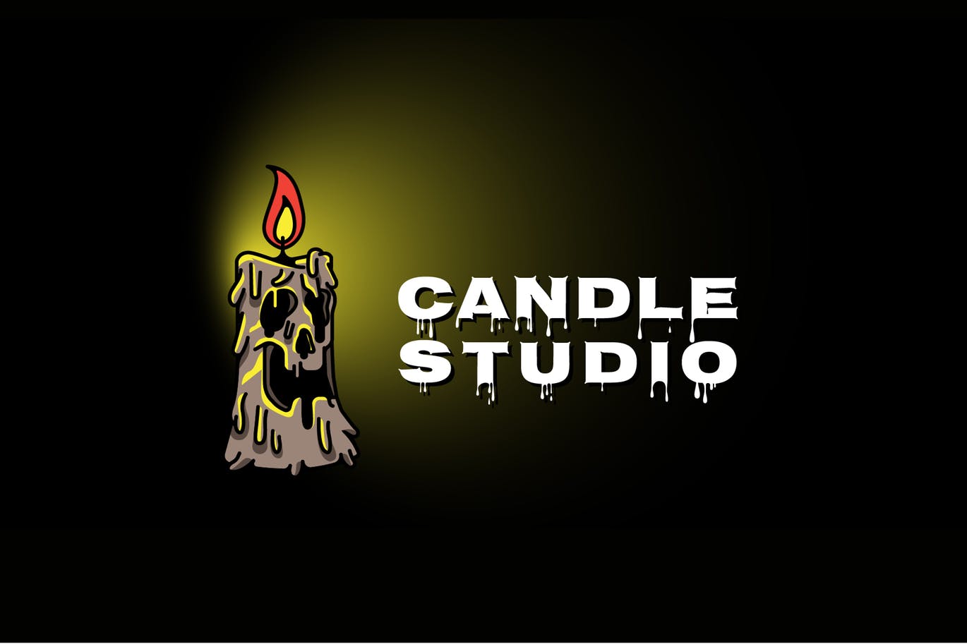 恐怖蜡烛工作室Logo设计模板 Candle Horror Mascot Logo