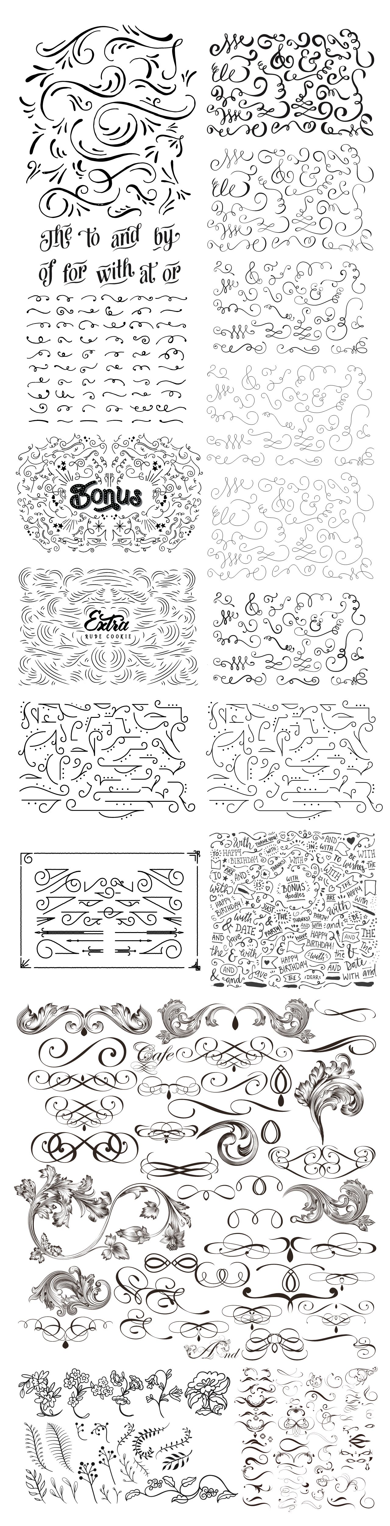 花纹线条底纹装饰图案元素ai矢量xd设计素材模板插图1
