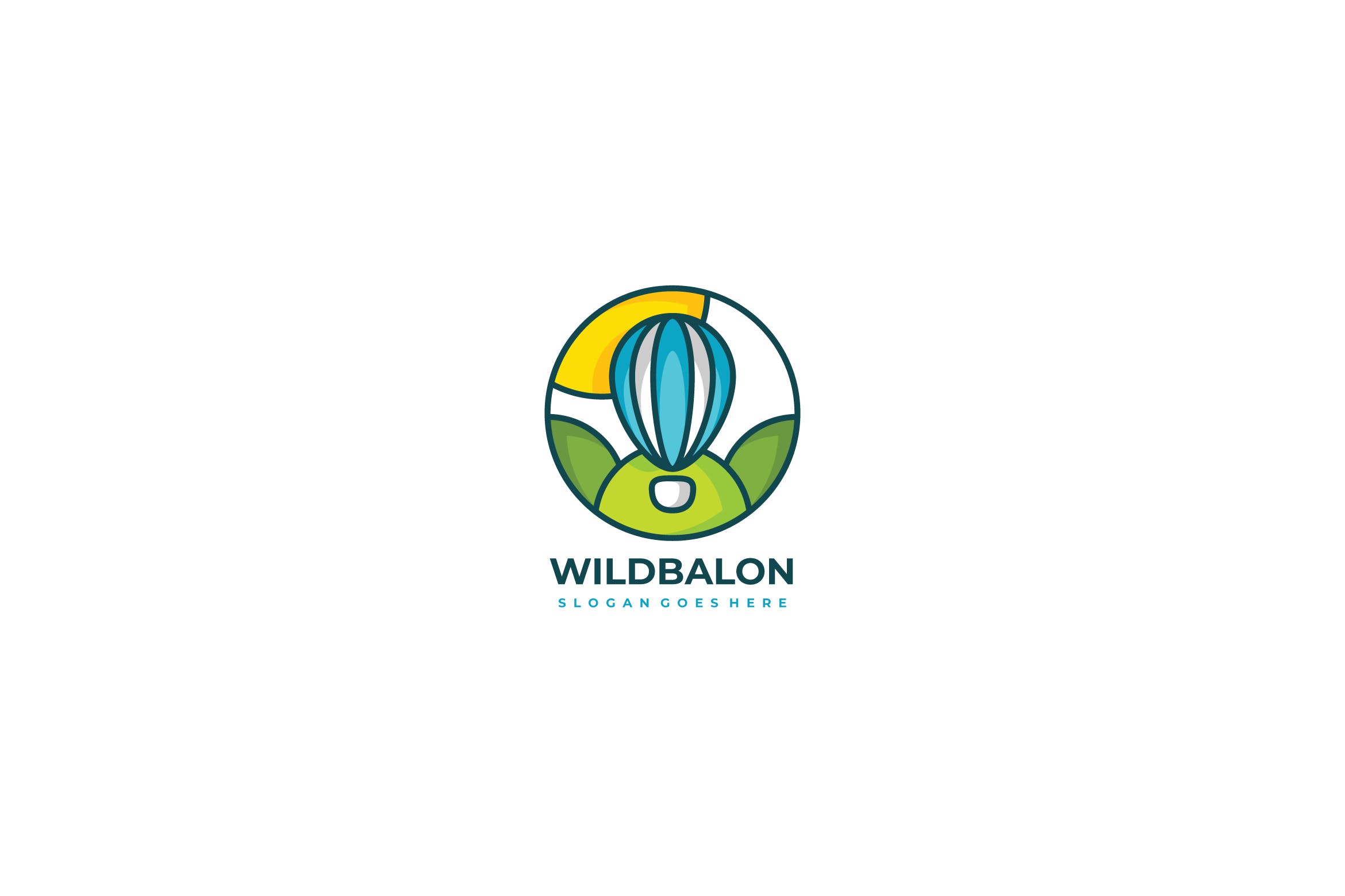 彩色热气球Logo标志设计模板 Wild Air Ballon Logo